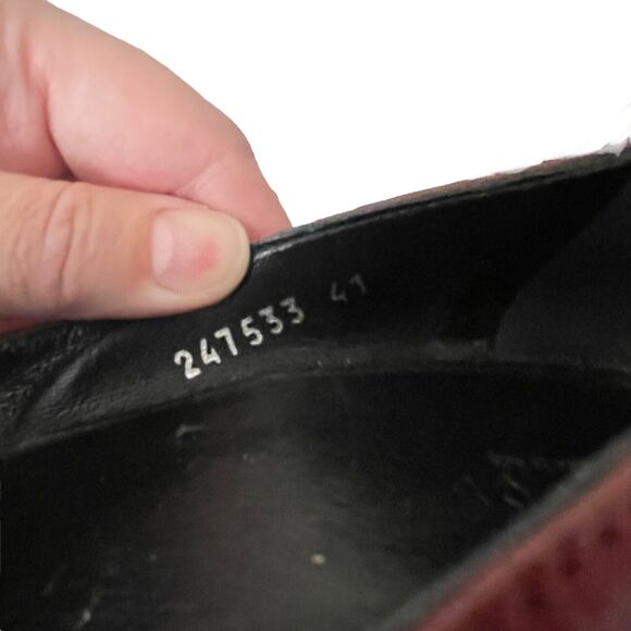 Gucci EUR 41 Wedge Heels Round Toe Deep Red Career Comfort GG Emblem - Picture 4 of 16